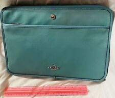 New Coach Green Nylon & Leather Laptop Case/sleeve W/zipper Pocket (org $192.99) picture