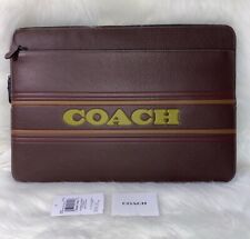 NEW Coach Laptop Case With Coach Stripe - Gunmetal Mahogany - SOLD OUT  picture