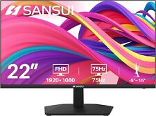 SANSUI Monitor 22 Inch 1080P FHD 75Hz Computer Monitor with HDMI VGA, Ultra-Slim picture
