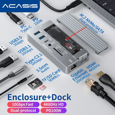 ACASIS 10 in 1 USB 3.1 10Gbps Docking Station M.2 NVMe/SATA SSD Enclosure 4K60Hz picture