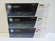 Set of 3 Genuine HP LaserJet 206A Color Toner Yellow Cyan Magenta picture