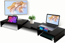 Dual Monitor Stand Riser for Two Monitor, Computer Monitor Stand with 2 Slot, Mu picture