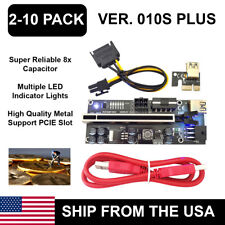 2-10 PACK PCI-E 1x to 16x USB3.0 GPU Riser Extender Adapter Card Ver010s Plus picture