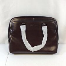Blofinche Unisex Adult Brown Leather Shoulder Zipper Work Laptop Briefcase Bags picture