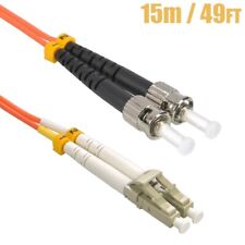 15M 49FT LC to ST Duplex Multi Mode 50/125 Fiber Optic Optical Patch Cable Cord picture