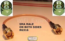 100 x 14 INCH SMA Male to SMA PLUG Jumper Pigtail Cable RG316 High Quality picture