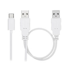 Cablecy USB 3.1 Type C USB-C to Dual USB 2.0 Type-A Male Extra Power Cable 60cm picture