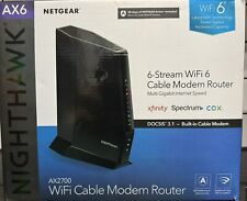NETGEAR CAX30-100NAR AX2700 Nighthawk DOCSIS 3.1 2.7Gbps WiFi Cable Modem Router picture