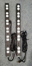 2x LOWELL 12 OUTLET RACK MOUNT POWER SUPPLIES-14 FT CABLE-SUPER NICE-PAIR-15A picture