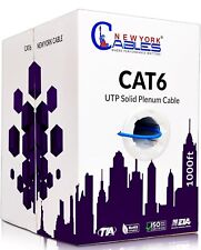 New York Cables CAT6 Plenum Cable 1000ft (CMP) Plenum Rated Wire Tested -New BLU picture