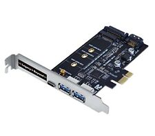 SIIG USB 3.0 Type-C & Type-A 3-Port PCIe Card with M.2 SATA SSD Adapter picture