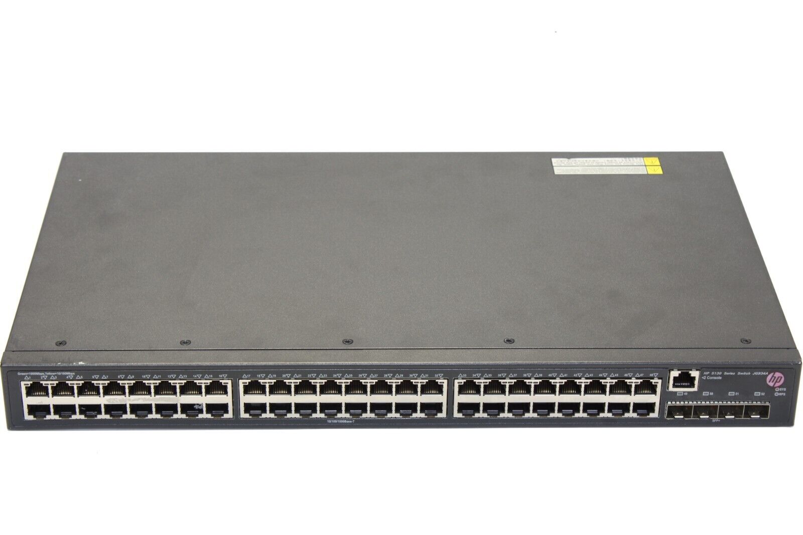 HP 5130 JG934A FlexNetwork 48-4SFP Port 10Gbex 100-240V 50-60 Hz Ethernet Switch