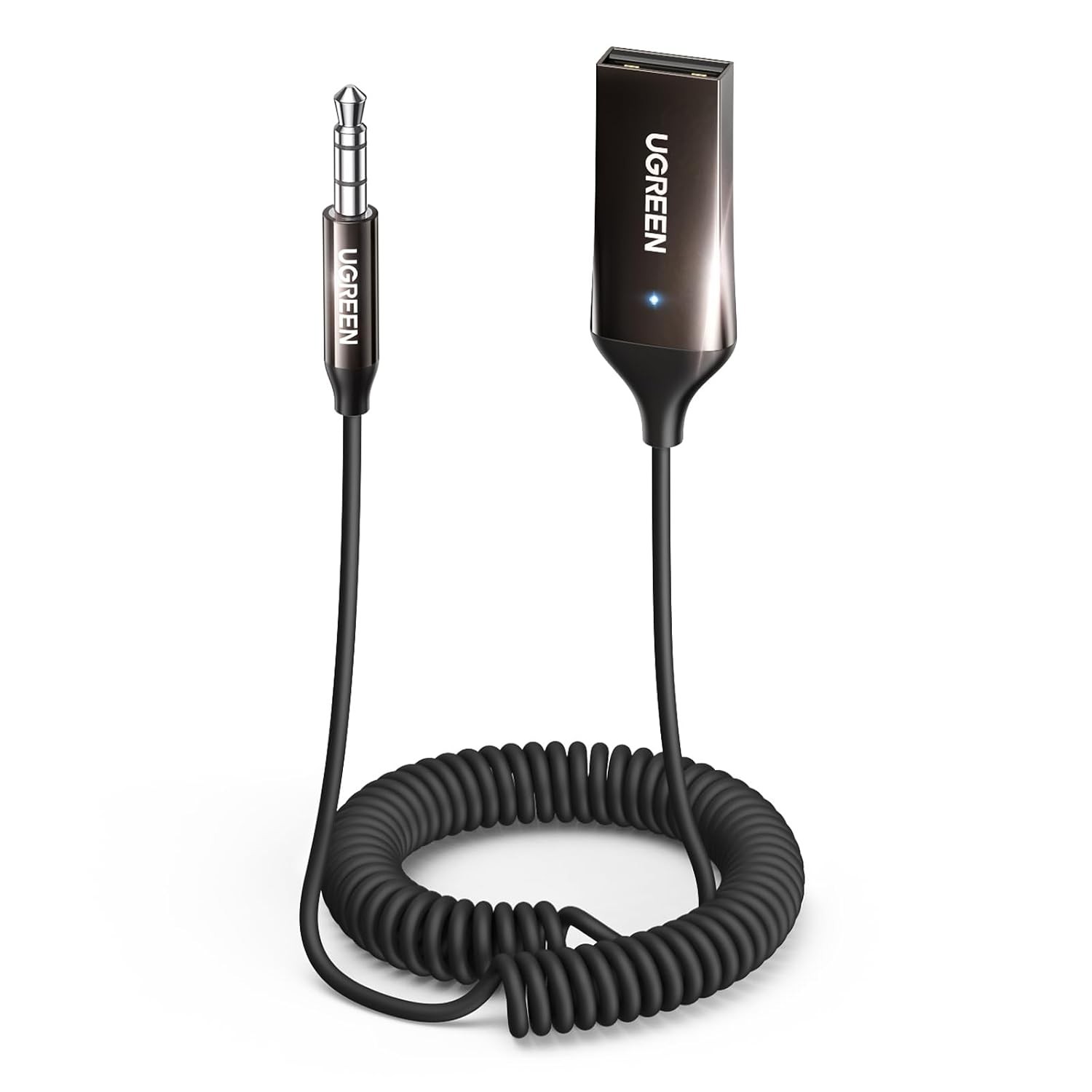 UGREEN Aux to Bluetooth 6.0 Adapter 3.5mm Bluetooth Receiver for Car USB 2.0 to