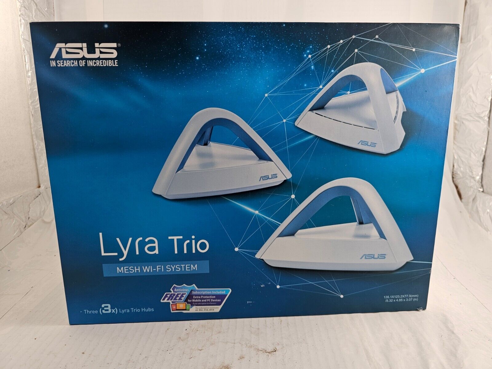 ASUS AC1750 Mesh WiFi System (Lyra Trio 3PK)  Whole Home Coverage up to 5,400