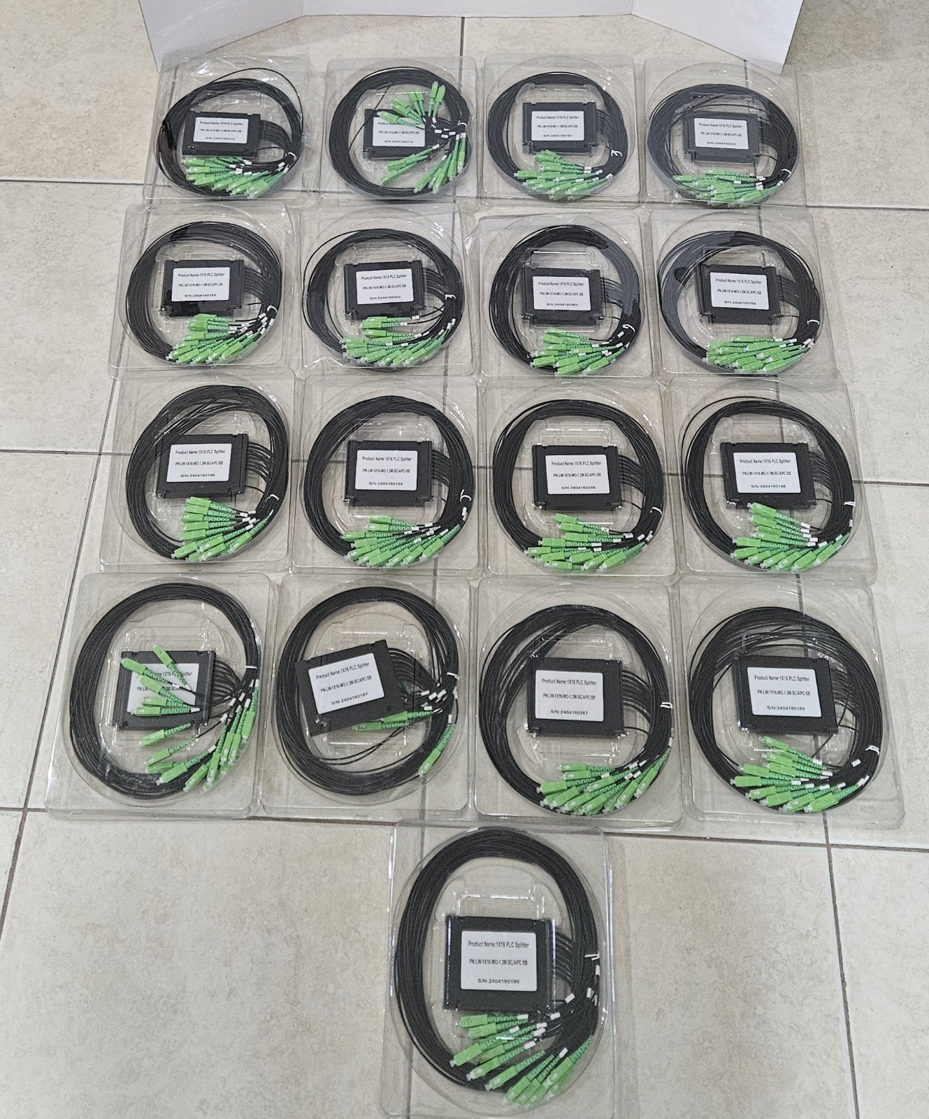 New Clearfield cabinet Compatible 1x16 PLC spliter  Ruggedized  lot of 17 items 