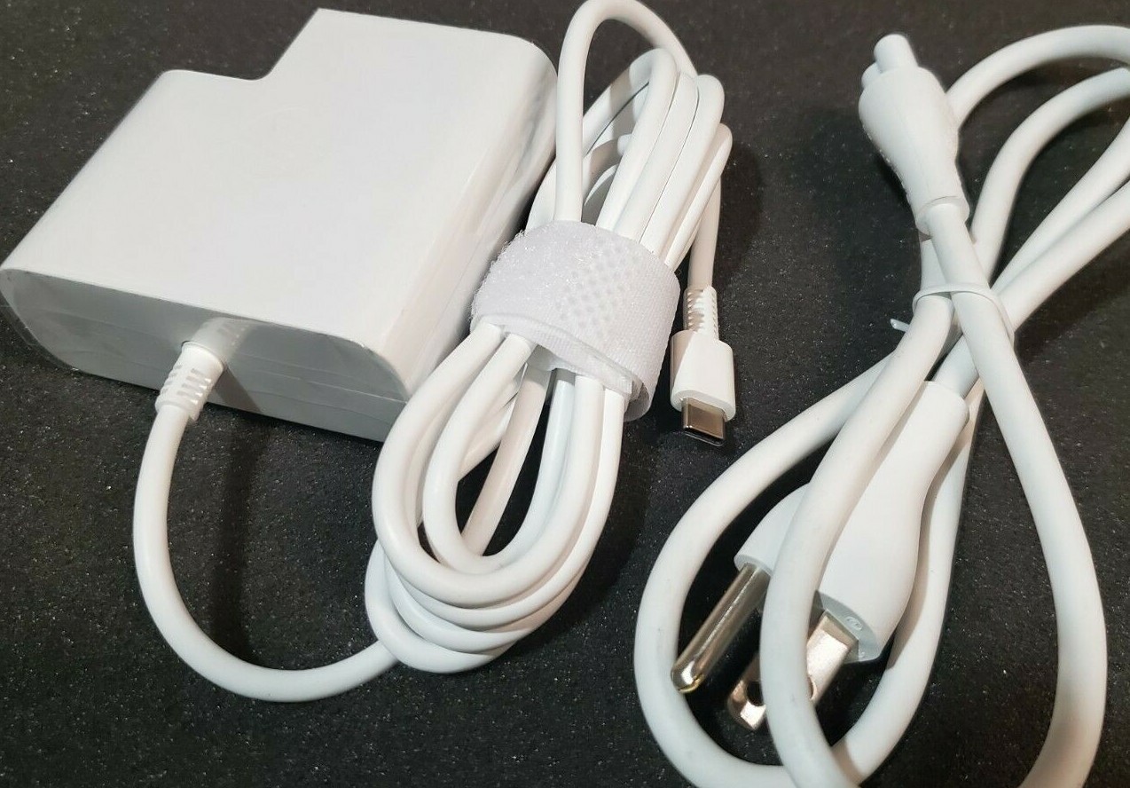 New Genuine 65W USB-C AC Adapter (White) 938800-850, 937230-002, TPN-CA06
