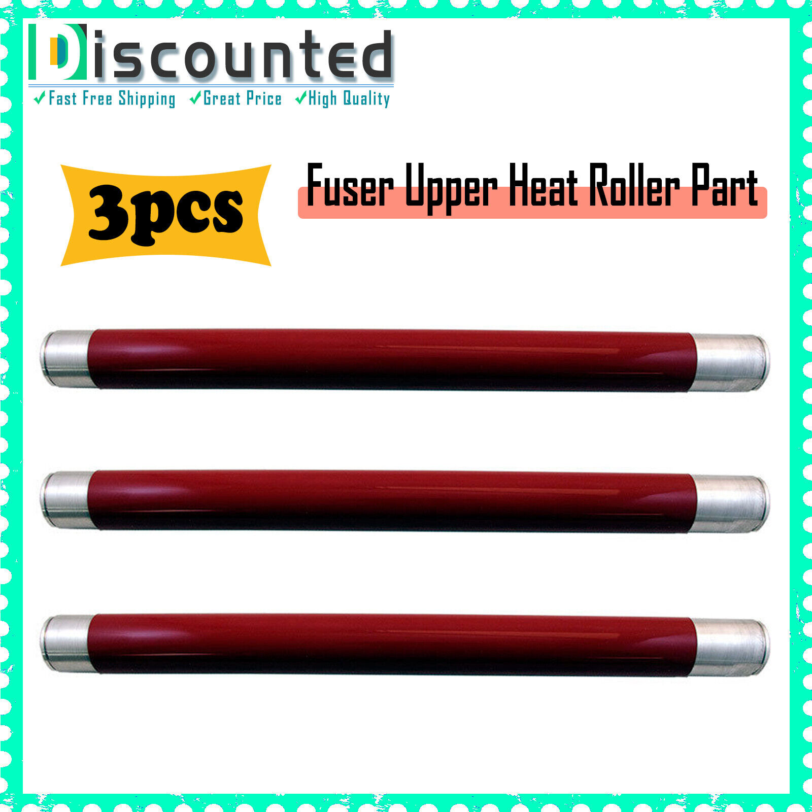 3PCS New Fuser Upper Heat Roller Part for Xerox DocuColor 240 242 250 252 260