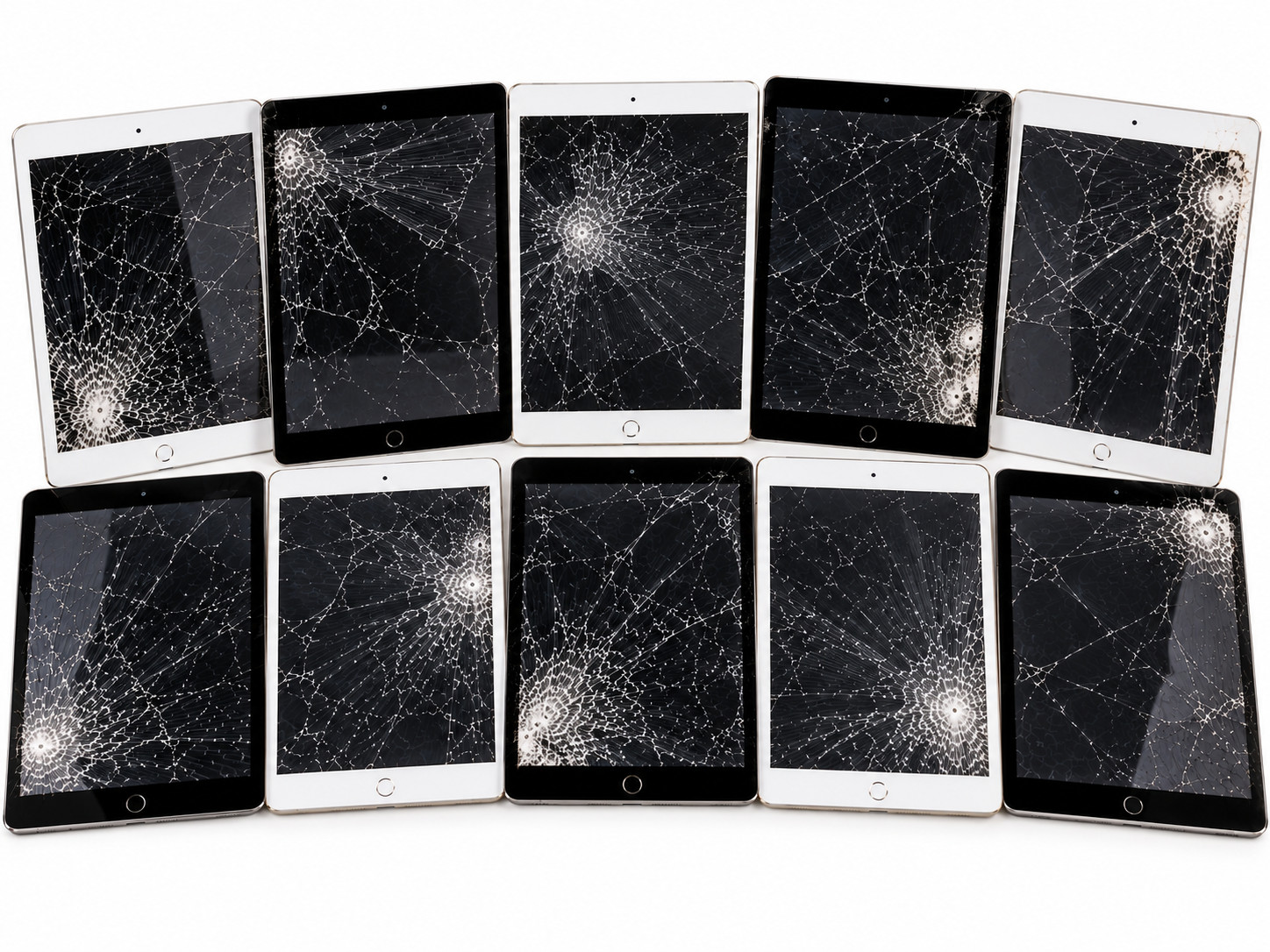 LOT OF 10 Apple iPad Air 2 WiFi A1566 Unlocked Cracked Screens