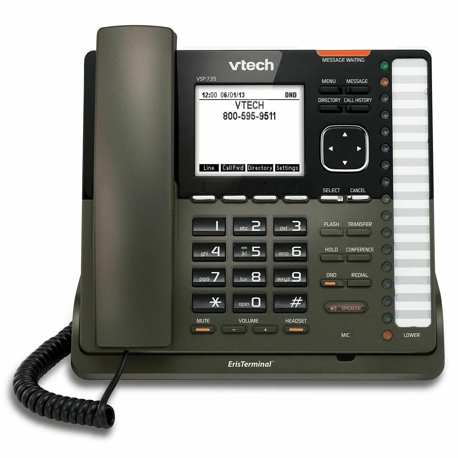 Vtech VSP735 ErisTerminal 5 Lines SIP VoIP HD IP Phone PoE 16 Prog Keys + Power 