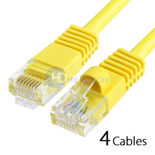 4x 150FT CAT5e Cable Ethernet Lan Network CAT5 RJ45 Patch Cord Internet Yellow