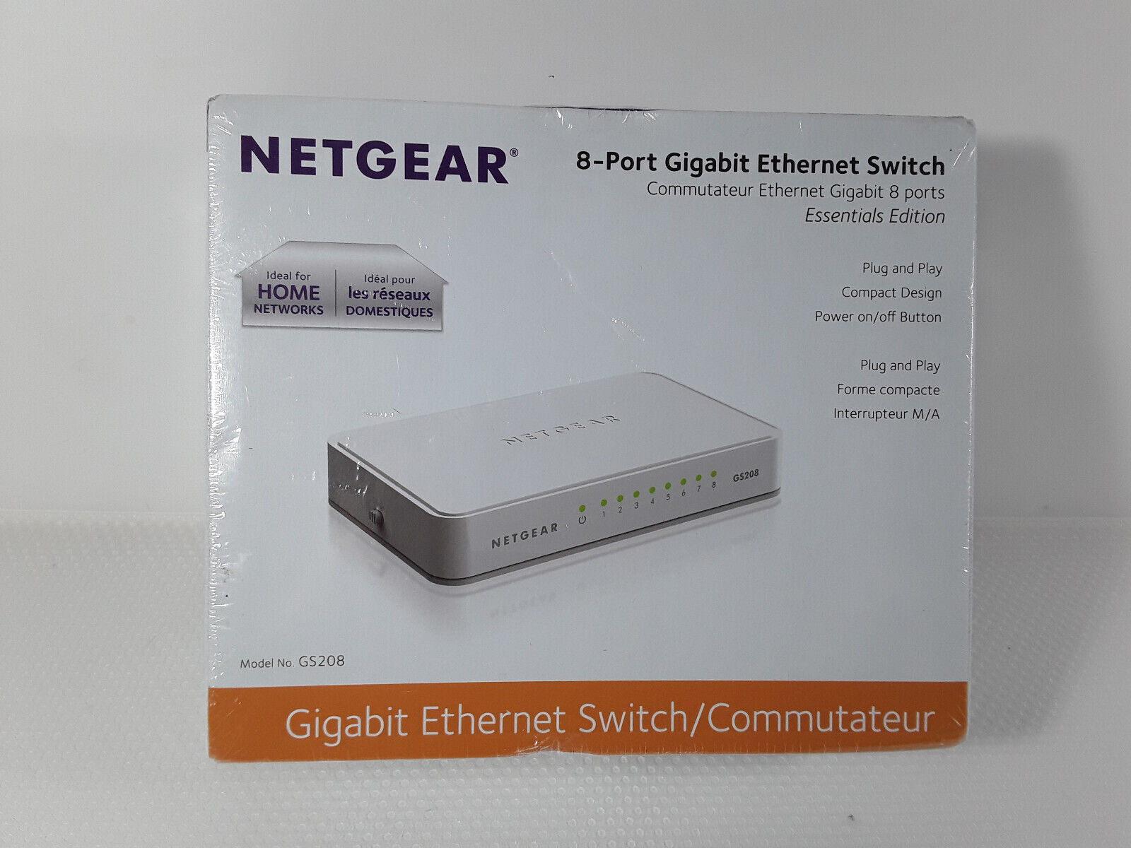 SEALED NETGEAR GS208 GS208-100PAS Gigabit 8 Port Ethernet Unmanaged Switch