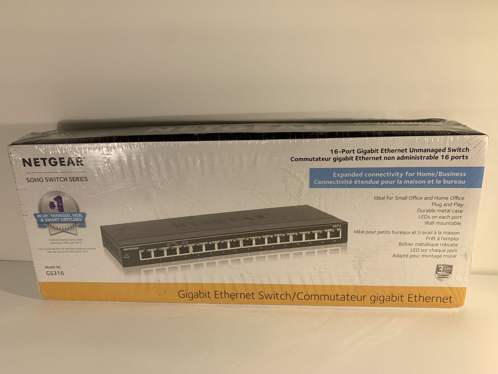 NETGEAR GS316100NAS 16-Port Gigabit Ethernet Unmanaged Switch Sealed - New