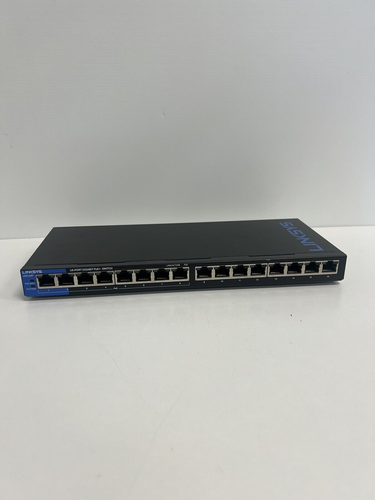 Linksys LGS116P 16-Port Gigabit PoE+ Switch WORKS GREAT but NO POWER SUPPLY