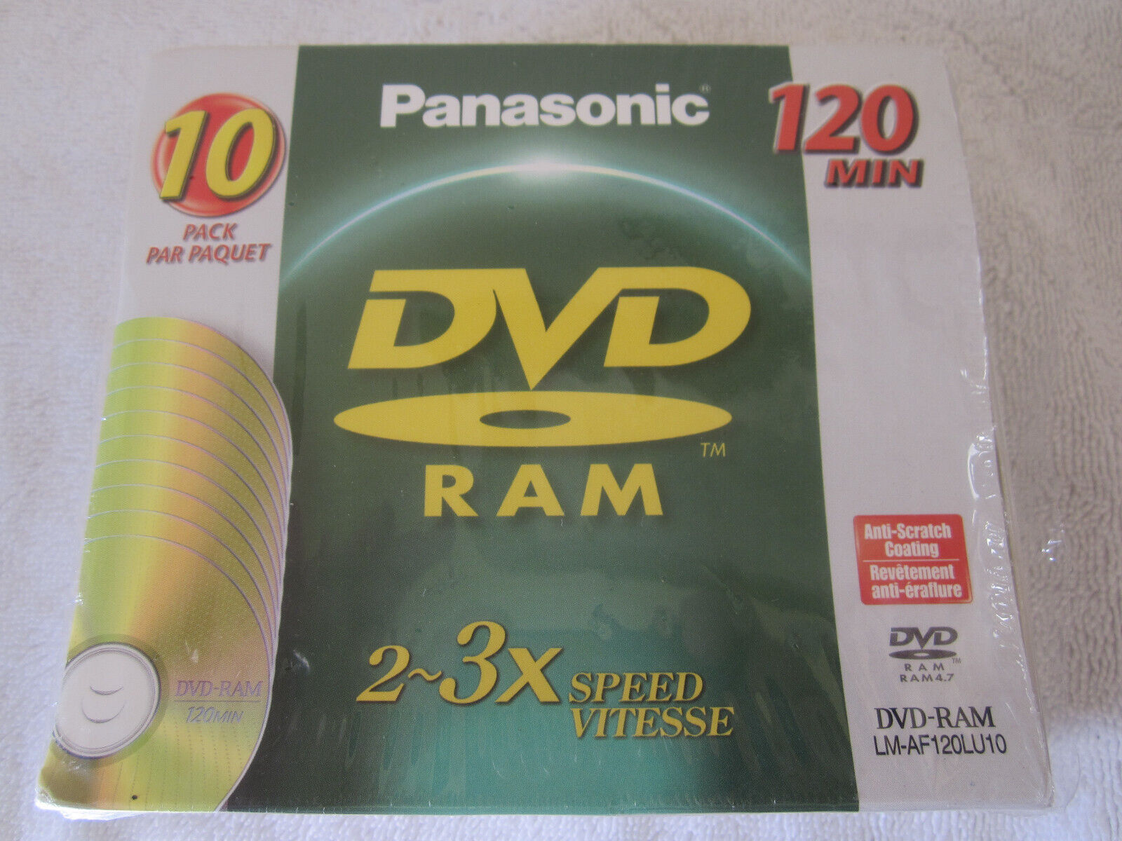NEW 9 X Panasonic 120 Minutes DVD-RAM 2 - 3X Speed Recordable Discs Made in USA