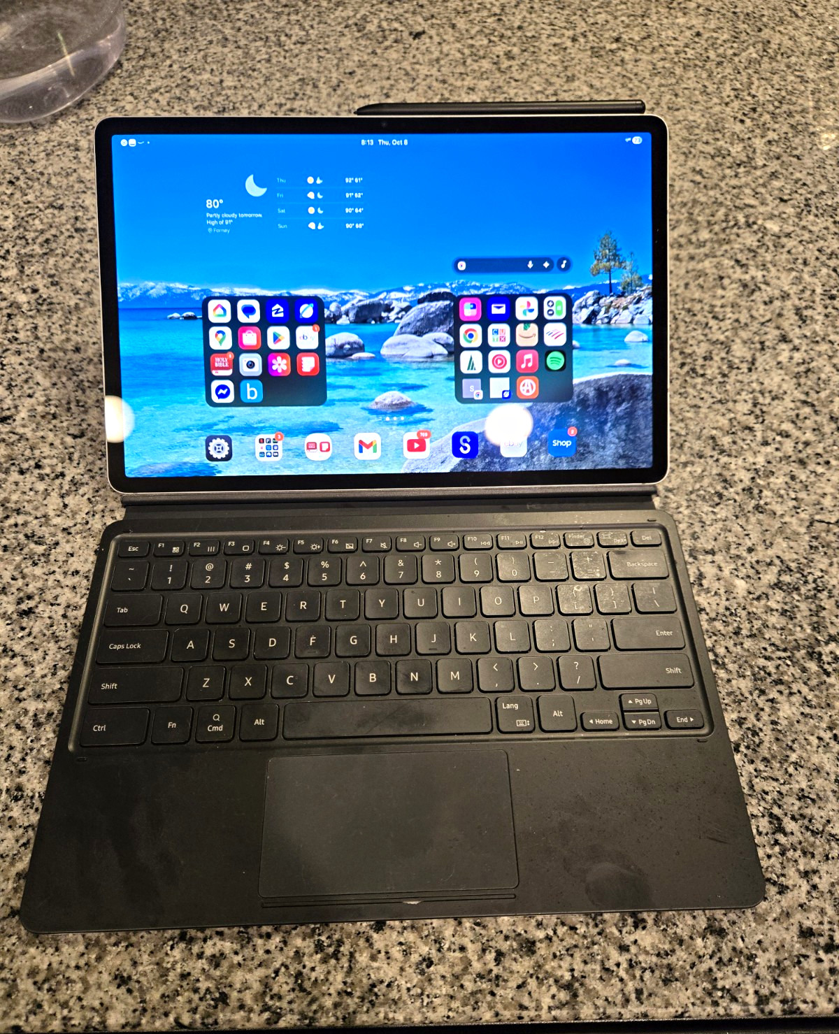 Samsung Galaxy Tab S8+ Silver  256GB 8GB With  Book Cover Keyboard Spen Bundled 