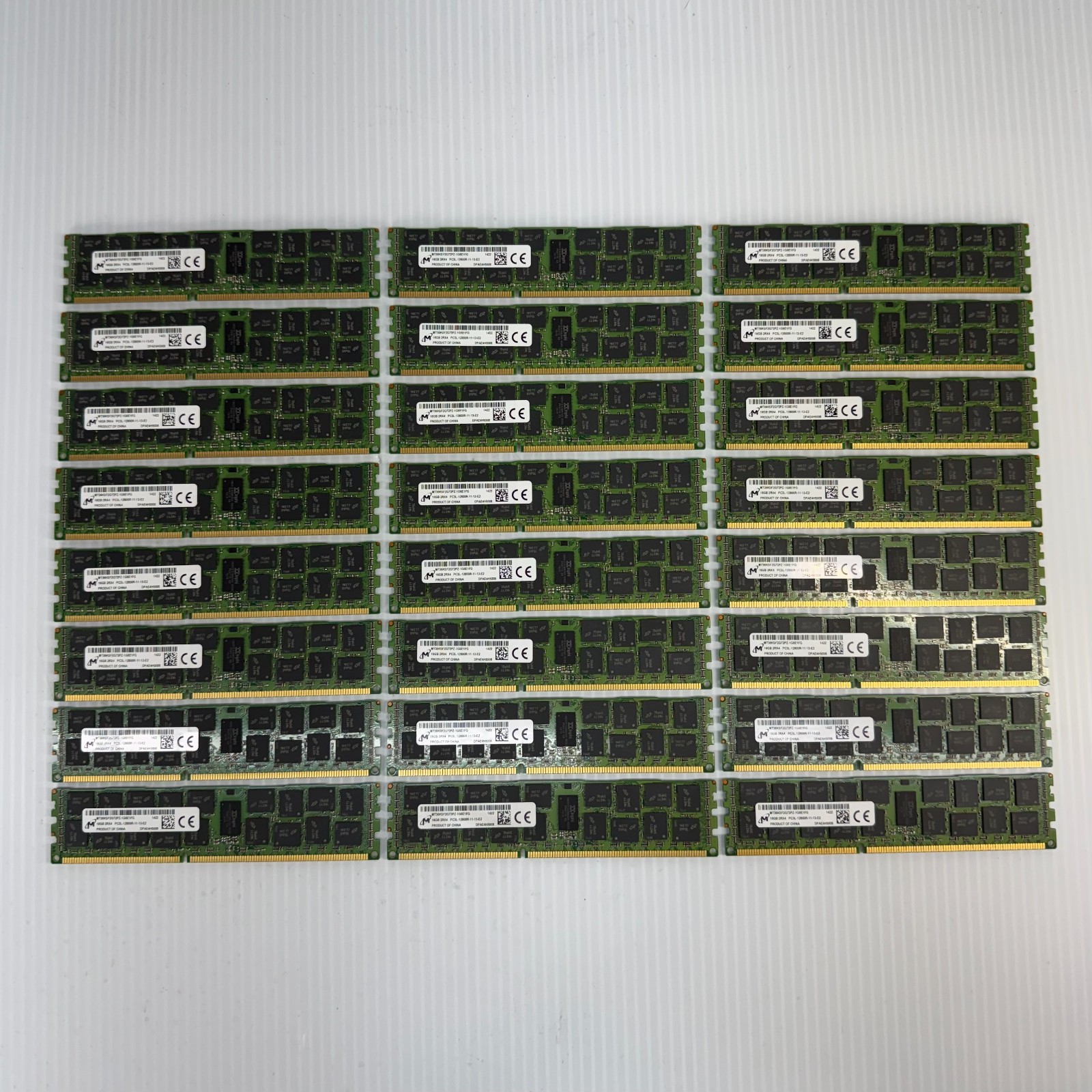 Lot of 24 Micron 16GB 2Rx4 PC3L-12800R DDR3 ECC MT36KSF2G72PZ-1G6E1FG Server RAM