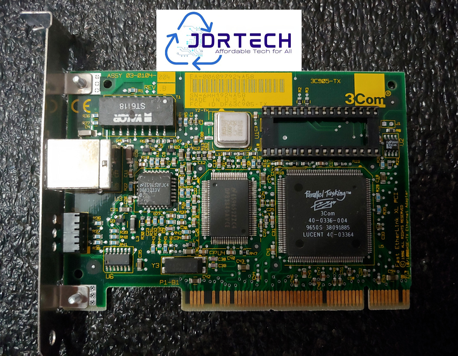3Com 3C905-TXM Etherlink 10/100 Parallel Tasking PCI Fast Ethernet Card Tested