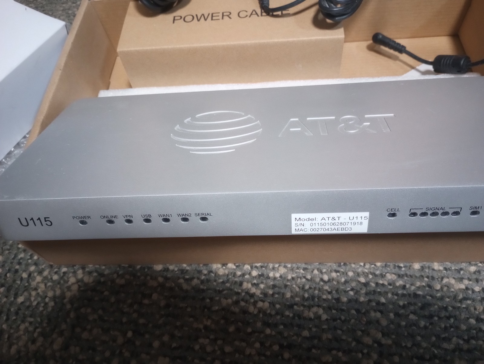 AT&T U115 VPN Gateway - Router Firewall, Network