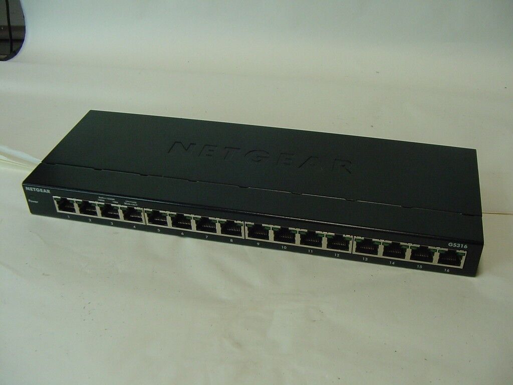 NETGEAR GS316 GIGABIT ETHERNET SWITCH - NO POWER CORD INCLUDED