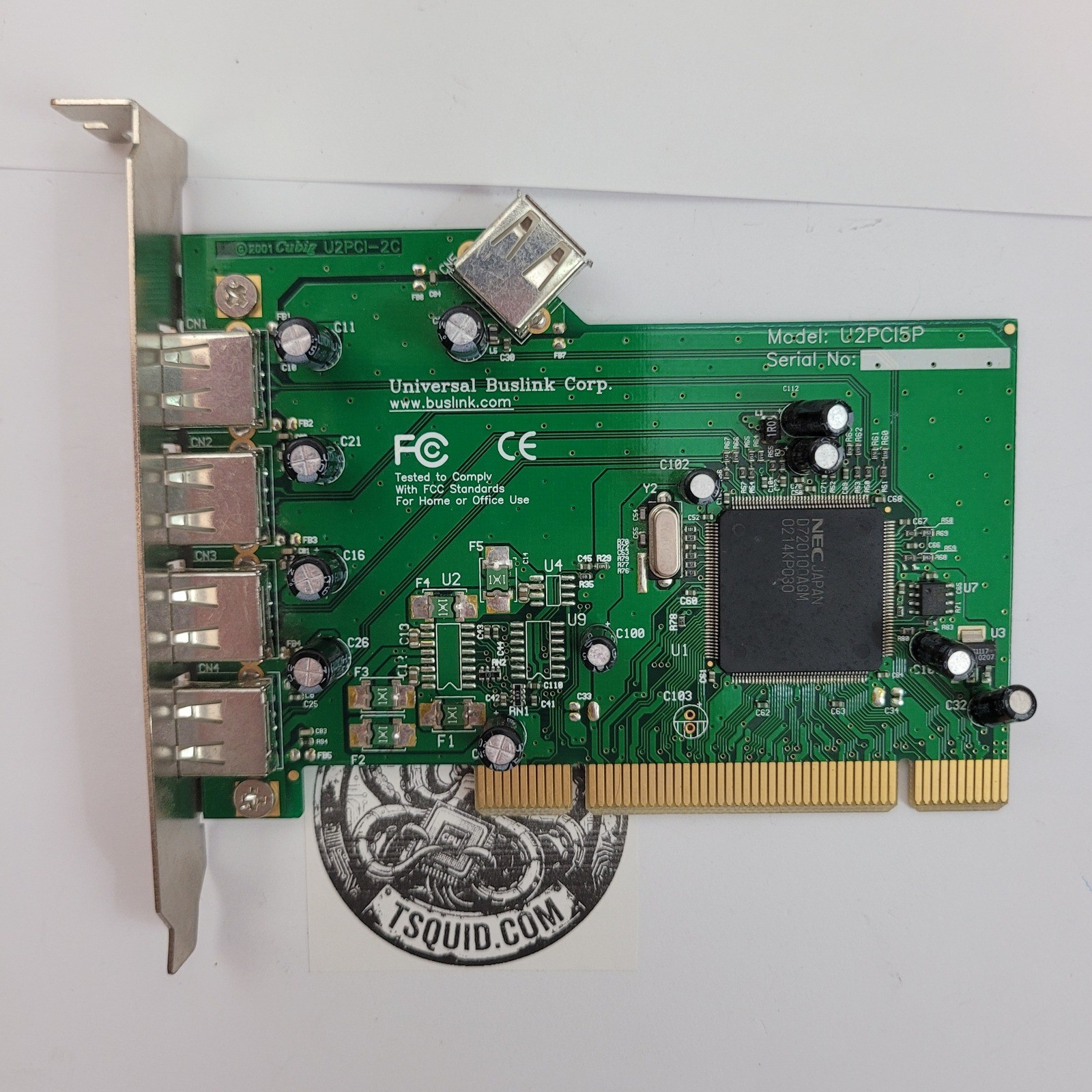 Universal Buslink U2PCI5P PCI USB Expansion Card 5 Port NEC Chipset Desktop