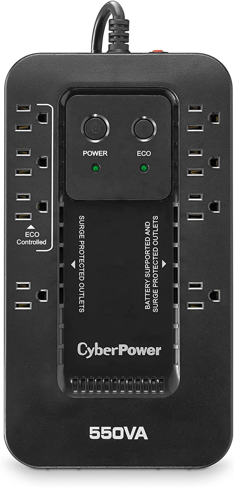 Cyberpower EC550G Ecologic Battery Backup & Surge Protector UPS System, 550VA/33