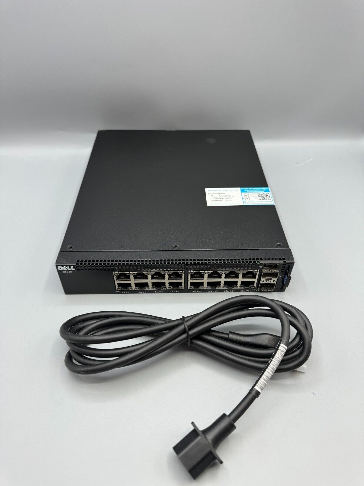 Dell X1018 E10W 16 Port Gig PoE 2 X SFP Managed Ethernet Networking Switch