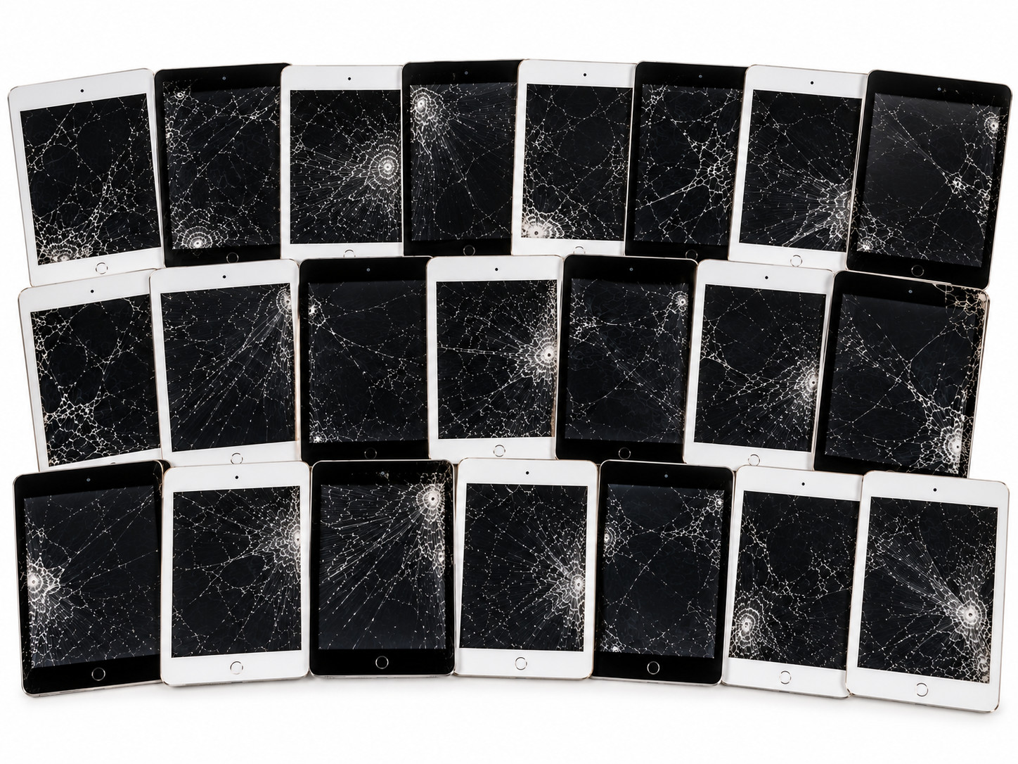 Lot of 19 Apple iPad Mini 5 Gen WIFI A2133 Unlocked Cracked Screens