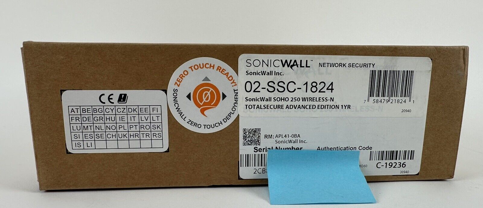 SonicWall SOHO 250 Advanced Edition 1 YR 02-SSC-1824 Wireless-N 250W Brand New