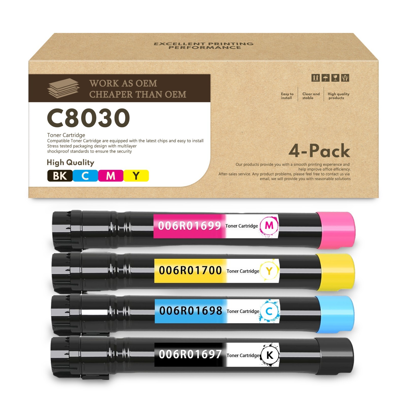 4PK 006R01697 High Yield Toner Cartridge Set for AltaLink C8030 C8035 C8045