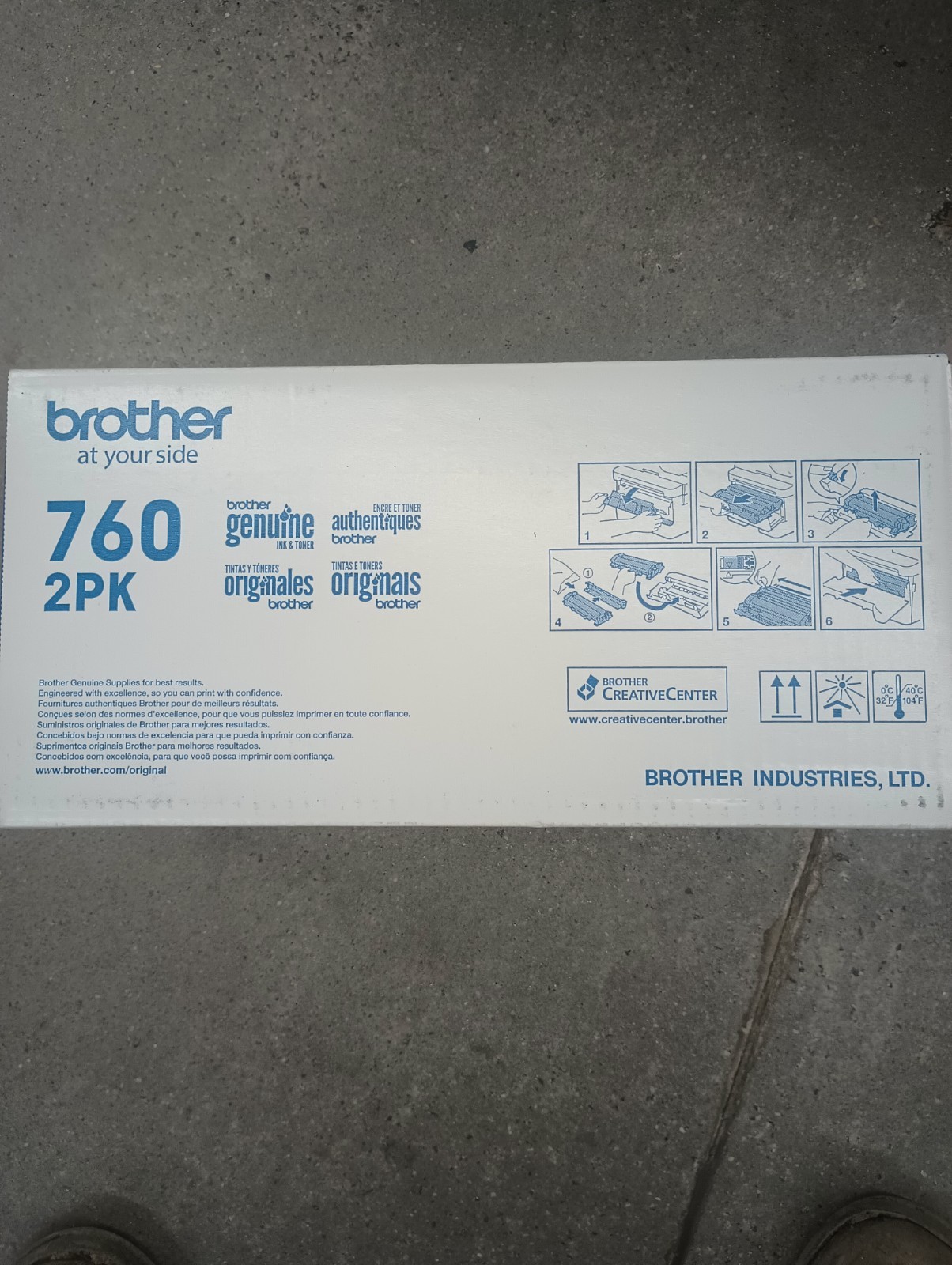 Genuine BROTHER TN760 2-PACK Black Toner Cartridges 3000 Page Yield New Sealed