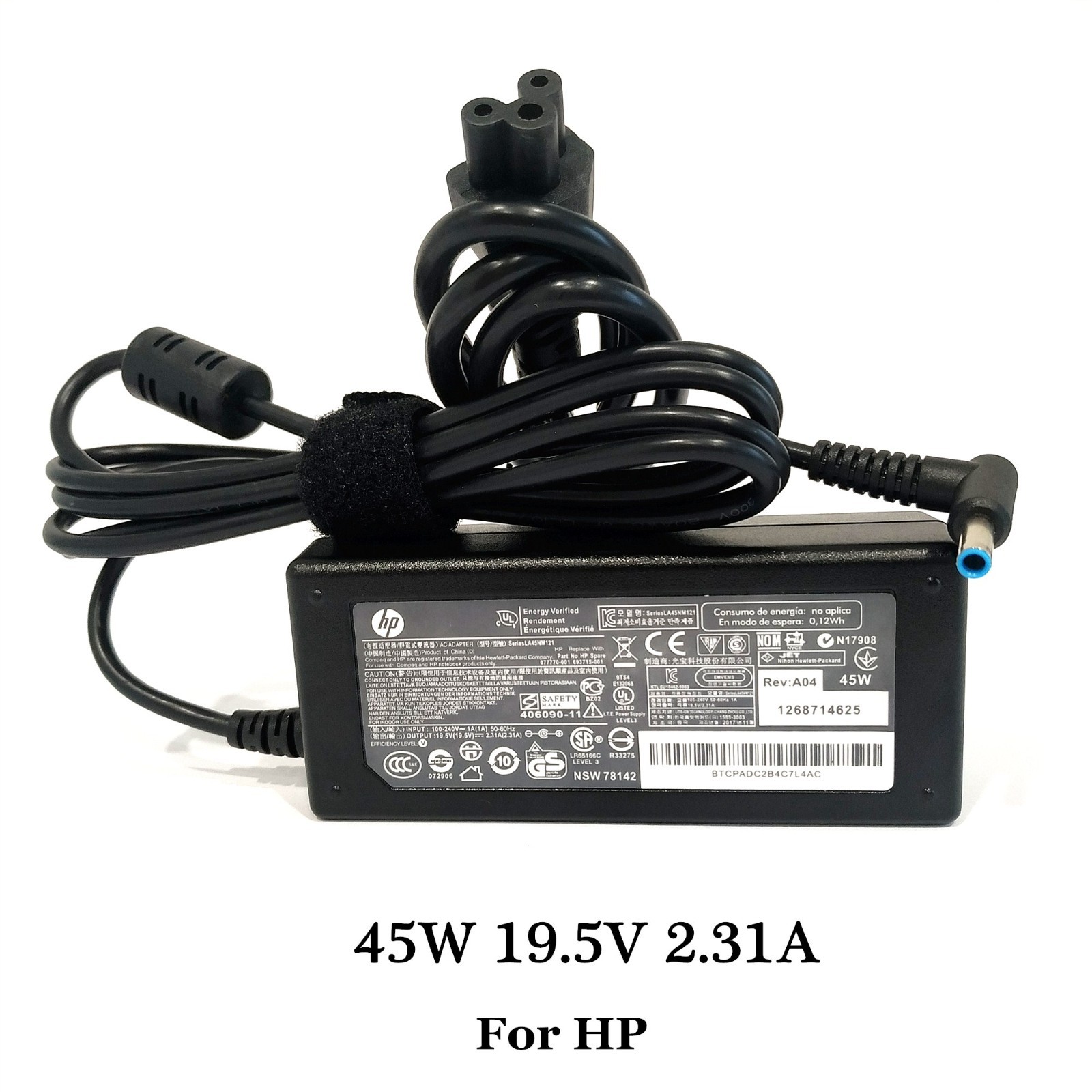Genuine OEM 45W Blue tip AC Adapter Charger HP 740015-002 741727-001 4.5*3.0mm