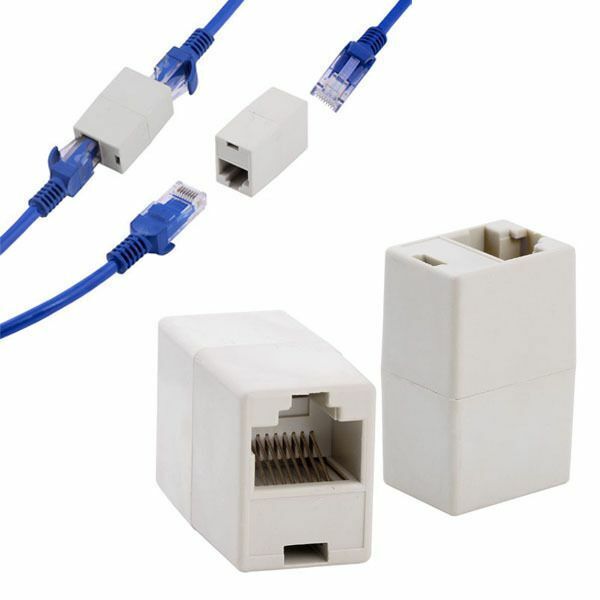 2X RJ45 CAT5e CAT6 Ethernet LAN Cable Coupler Plug Joiner Connector Extender