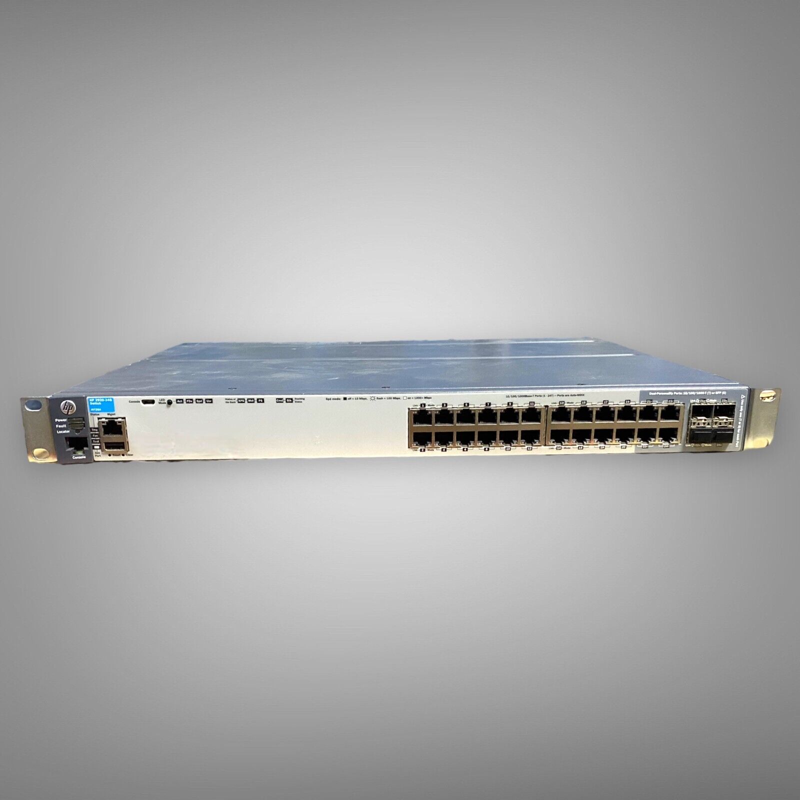 HP Aruba J9728A 2920-24G Ethernet Switch With 1 Power Supply Rackears Cord