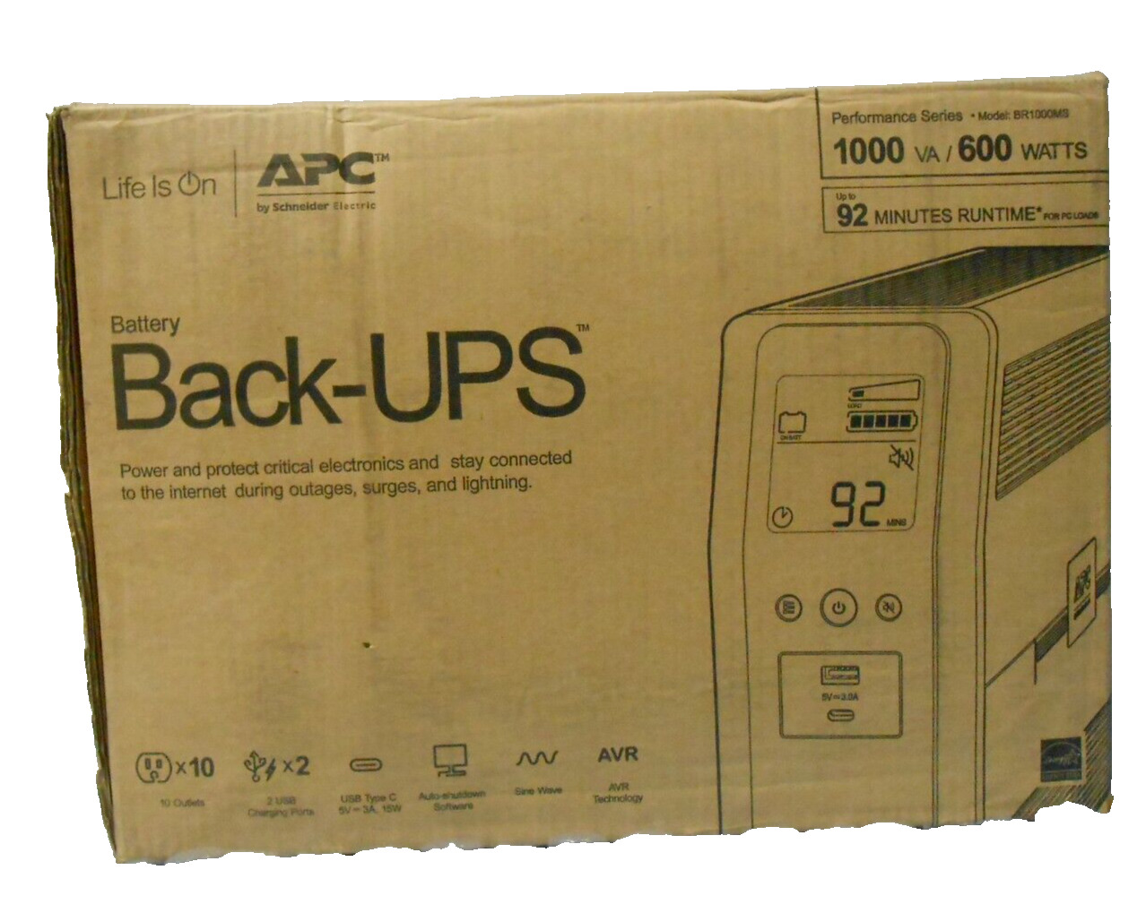 APC Back-UPS Pro 1000VA Battery Backup And Comes with An In Built Battery