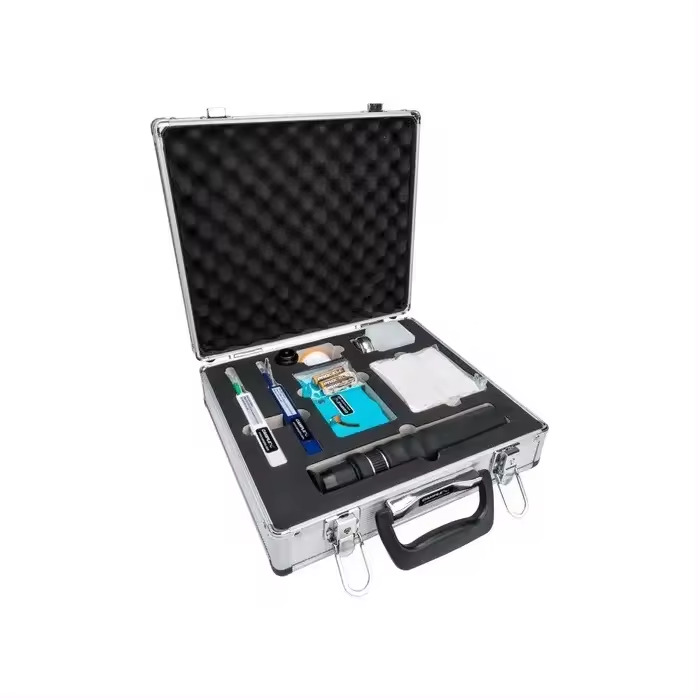 Fiber Optic Cleaning Kit with 400X Hand-held Fiber Microscope One-Click Cleaner