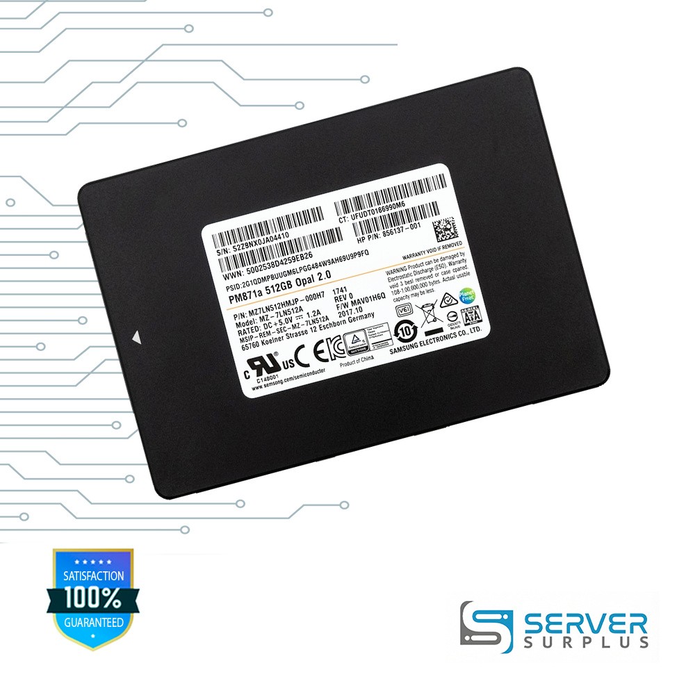 HP PM871a 512GB SATA 2.5 in Enterprise SSD | 856137-001 | MZ7LN512HMJP-000H7