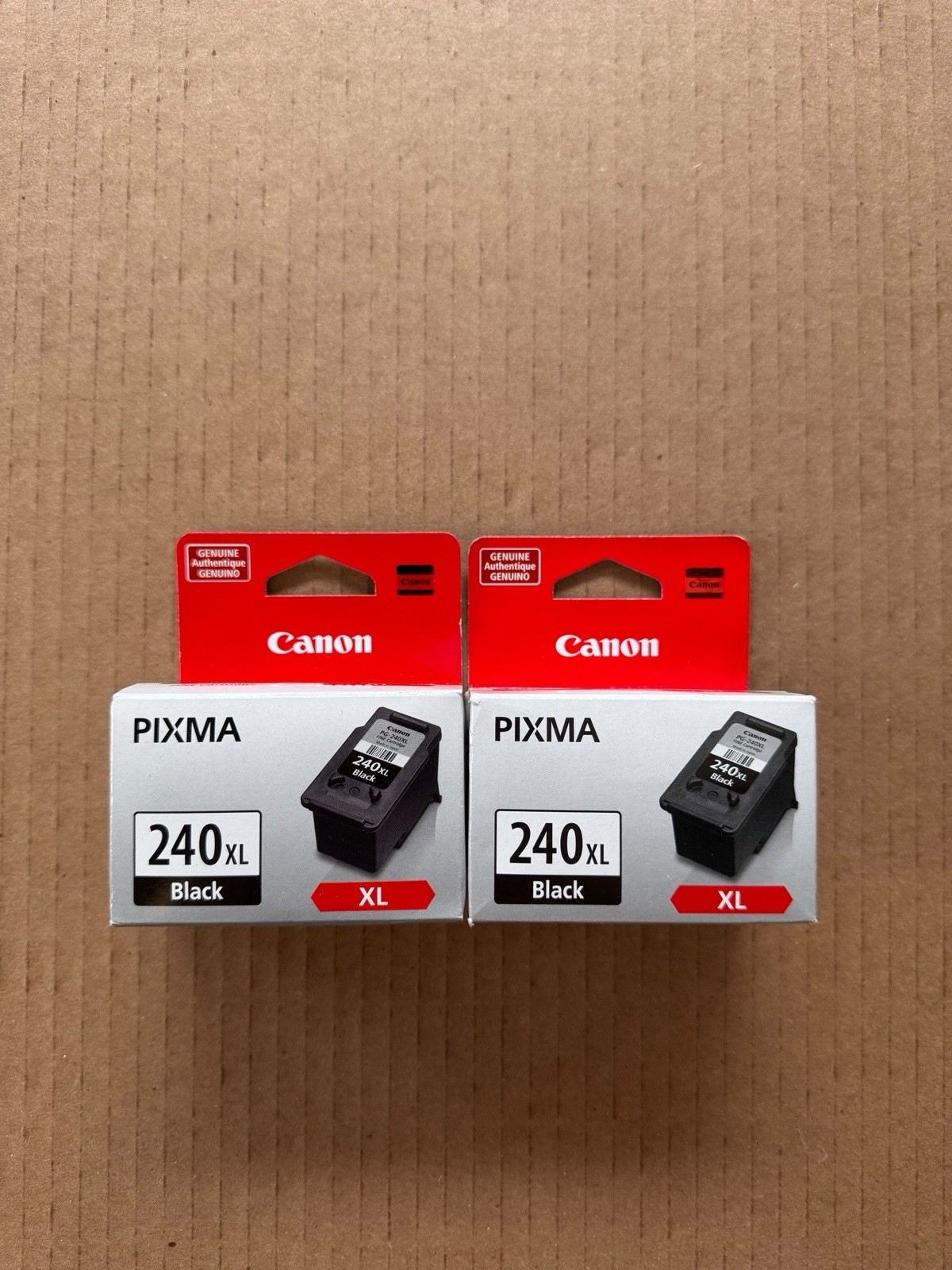 Lot of 2 NEW Canon Pixma 240 XL Black Ink Cartridge - New In Box