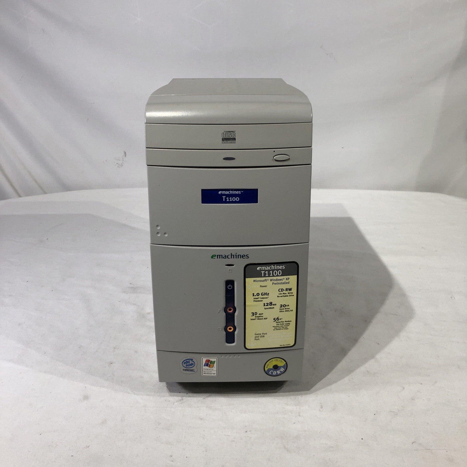 emachines T1100 Intel Celeron 1.0 GHz 256 MB ram No HDD/No OS