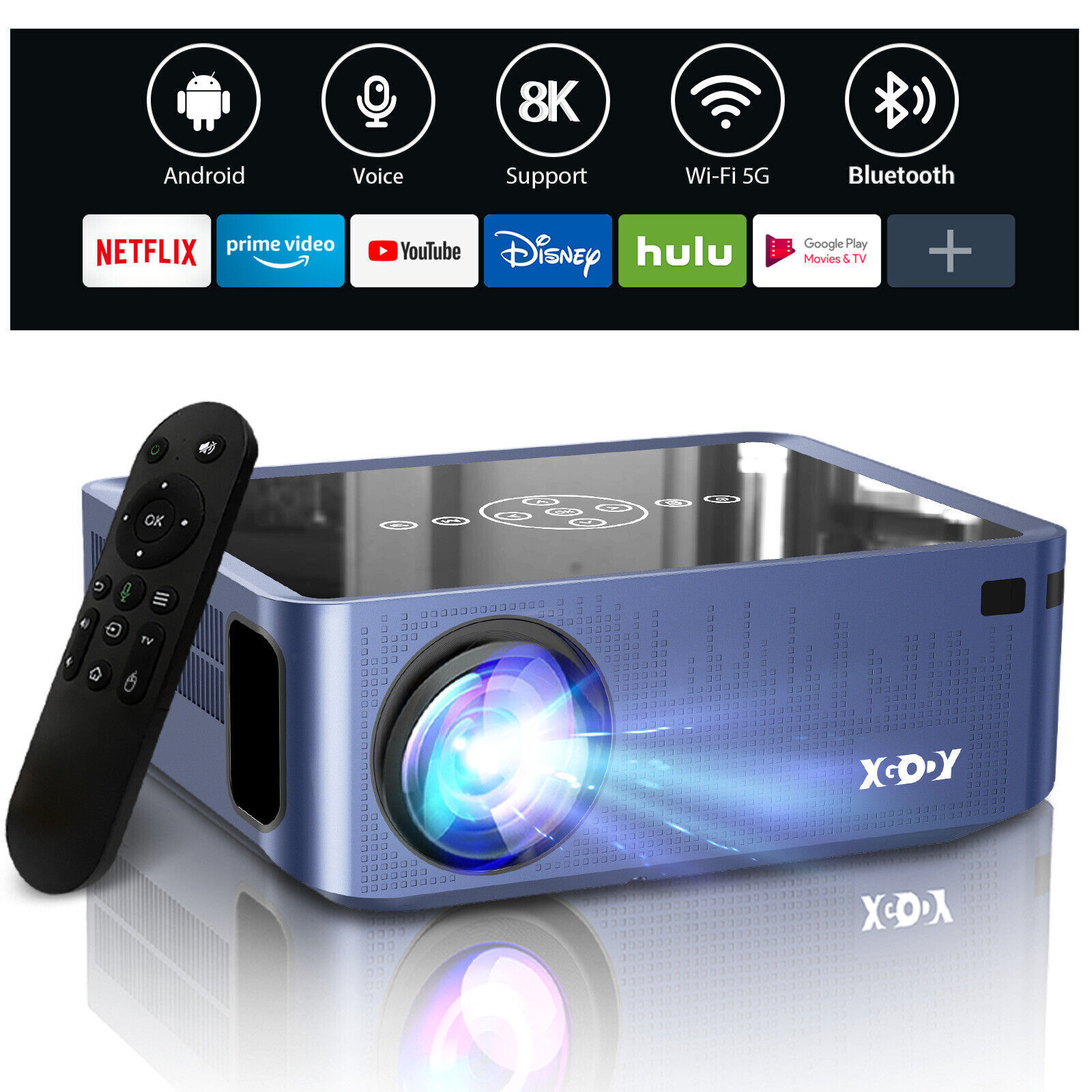 Beamer 5G WiFi Bluetooth Projector 1080P 8K LED Cinema Multimedia Home Theater