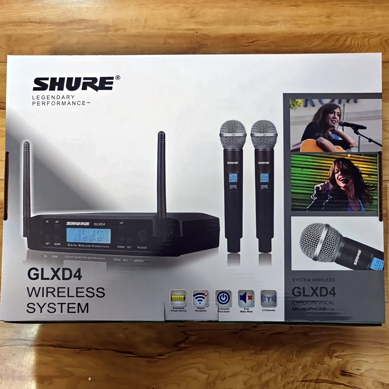 Shure Microphone GLXD4+BETA58A Dual Channel Digital w/2pcs Mic Wireless System